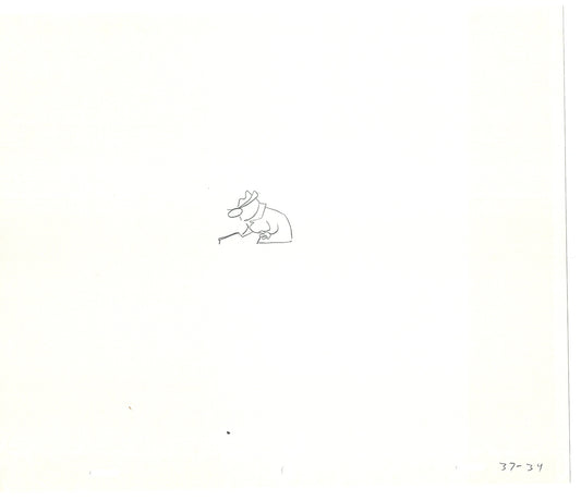 Sesame Street Two Cel Drawings Detective Anticipation Production Cartoon Ivanick 1989 CD097