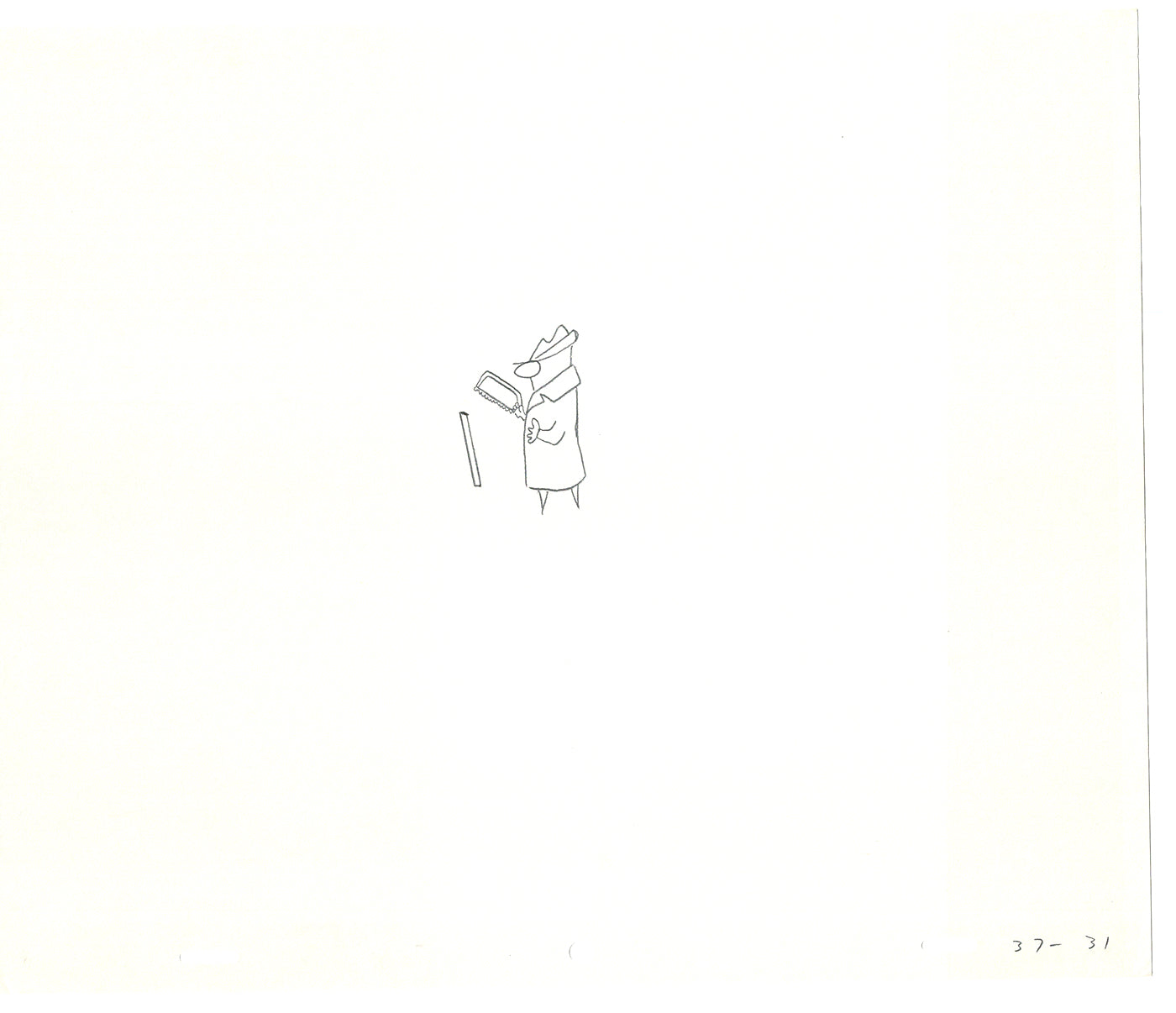 Sesame Street Two Cel Drawings Detective Anticipation Production Cartoon Ivanick 1989 CD103