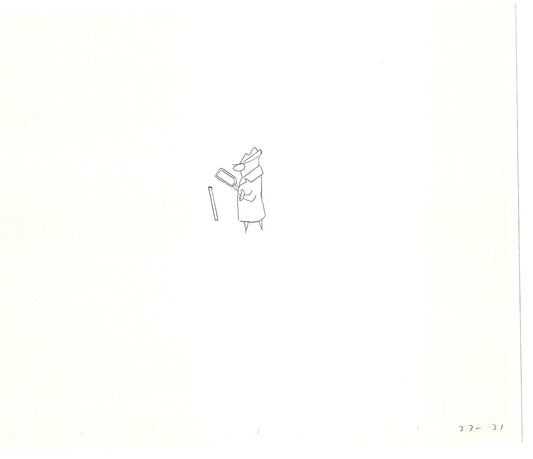 Sesame Street Two Cel Drawings Detective Anticipation Production Cartoon Ivanick 1989 CD103