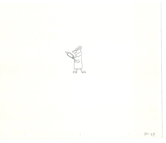 Sesame Street Two Cel Drawings Detective Anticipation Production Cartoon Ivanick 1989 CD105
