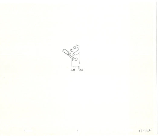 Sesame Street Two Cel Drawings Detective Anticipation Production Cartoon Ivanick 1989 CD107