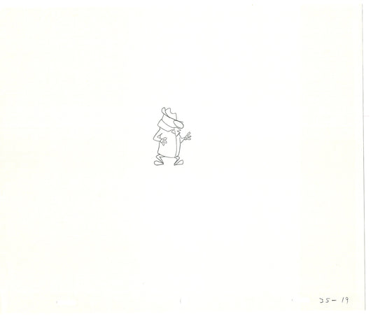 Sesame Street Two Cel Drawings Detective Anticipation Production Cartoon Ivanick 1989 CD117