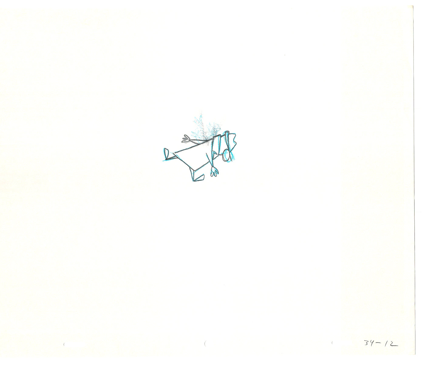Sesame Street Two Cel Drawings Detective Anticipation Production Cartoon Ivanick 1989 CD121