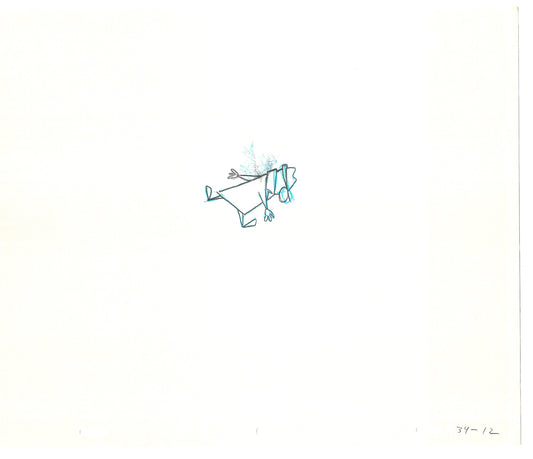 Sesame Street Two Cel Drawings Detective Anticipation Production Cartoon Ivanick 1989 CD121