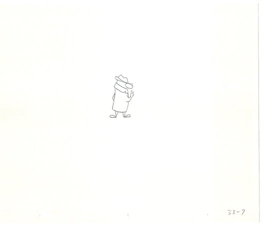 Sesame Street Two Cel Drawings Detective Anticipation Production Cartoon Ivanick 1989 CD125
