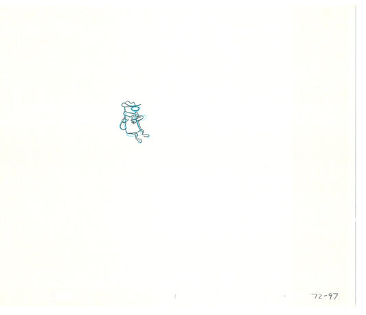 Sesame Street Two Cel Drawings Detective Anticipation Production Cartoon Ivanick 1989 CD141