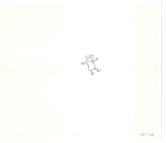 Sesame Street Two Cel Drawings Detective Anticipation Production Cartoon Ivanick 1989 CD155