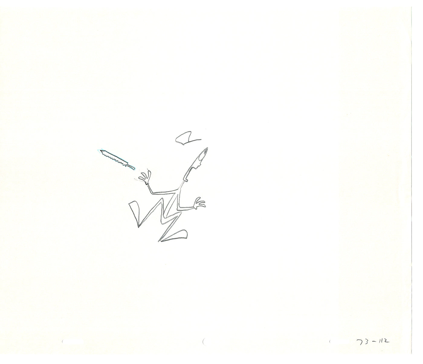 Sesame Street Two Cel Drawings Detective Anticipation Production Cartoon Ivanick 1989 CD155