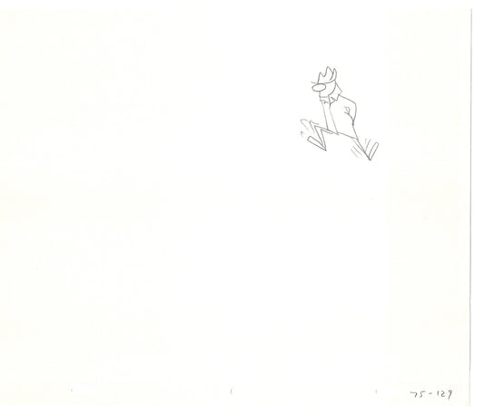 Sesame Street Two Cel Drawings Detective Anticipation Production Cartoon Ivanick 1989 CD171