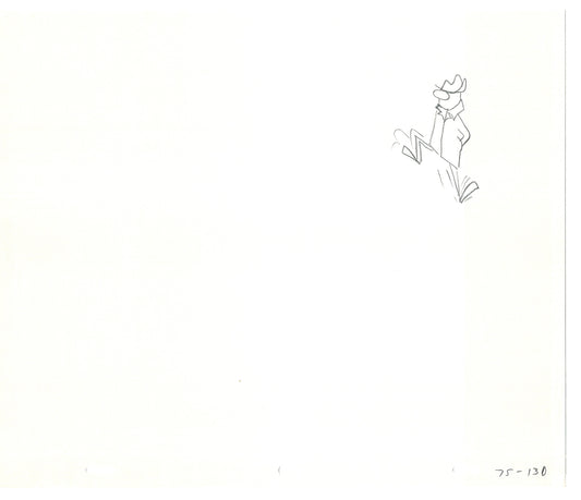 Sesame Street Two Cel Drawings Detective Anticipation Production Cartoon Ivanick 1989 CD173