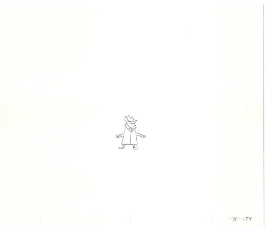 Sesame Street Two Cel Drawings Detective Anticipation Production Cartoon Ivanick 1989 CD177
