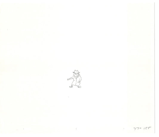 Sesame Street Two Cel Drawings Detective Anticipation Production Cartoon Ivanick 1989 CD179