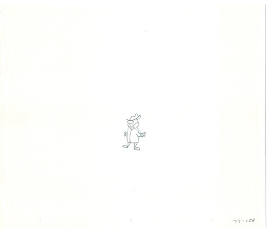 Sesame Street Two Cel Drawings Detective Anticipation Production Cartoon Ivanick 1989 CD187