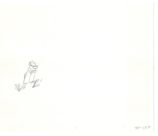 Sesame Street Two Cel Drawings Detective Anticipation Production Cartoon Ivanick 1989 DD201