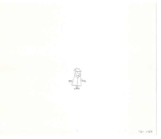 Sesame Street Two Cel Drawings Detective Anticipation Production Cartoon Ivanick 1989 DD217