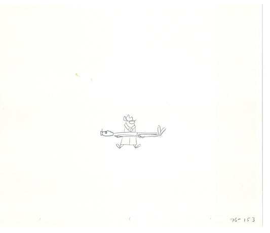 Sesame Street Two Cel Drawings Detective Anticipation Production Cartoon Ivanick 1989 DD219