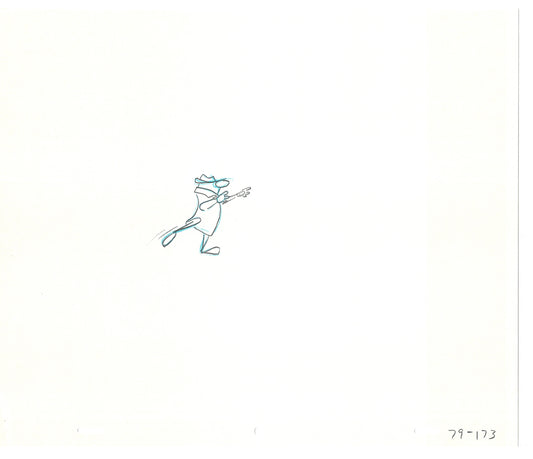 Sesame Street Two Cel Drawings Detective Anticipation Production Cartoon Ivanick 1989 DD231