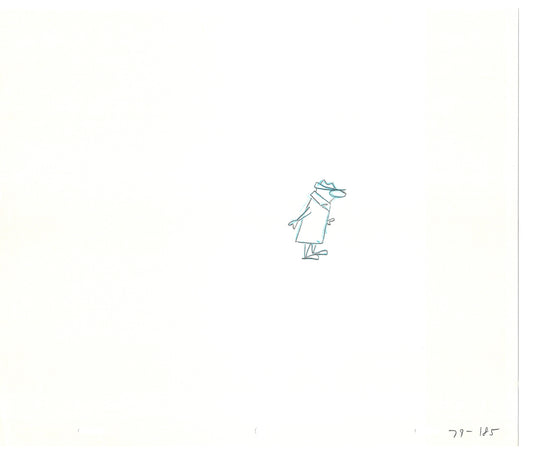 Sesame Street Two Cel Drawings Detective Anticipation Production Cartoon Ivanick 1989 DD255