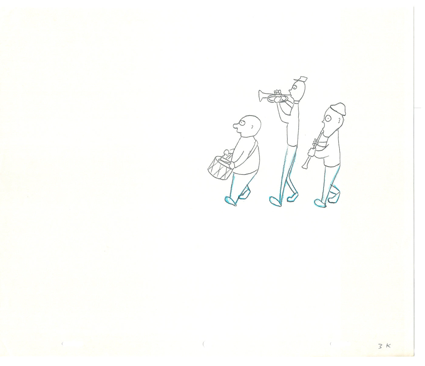 Sesame Street Two Cel Drawings Detective Anticipation Production Cartoon Ivanick 1989 DD273