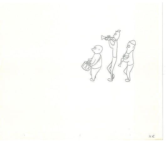 Sesame Street Two Cel Drawings Detective Anticipation Production Cartoon Ivanick 1989 DD275