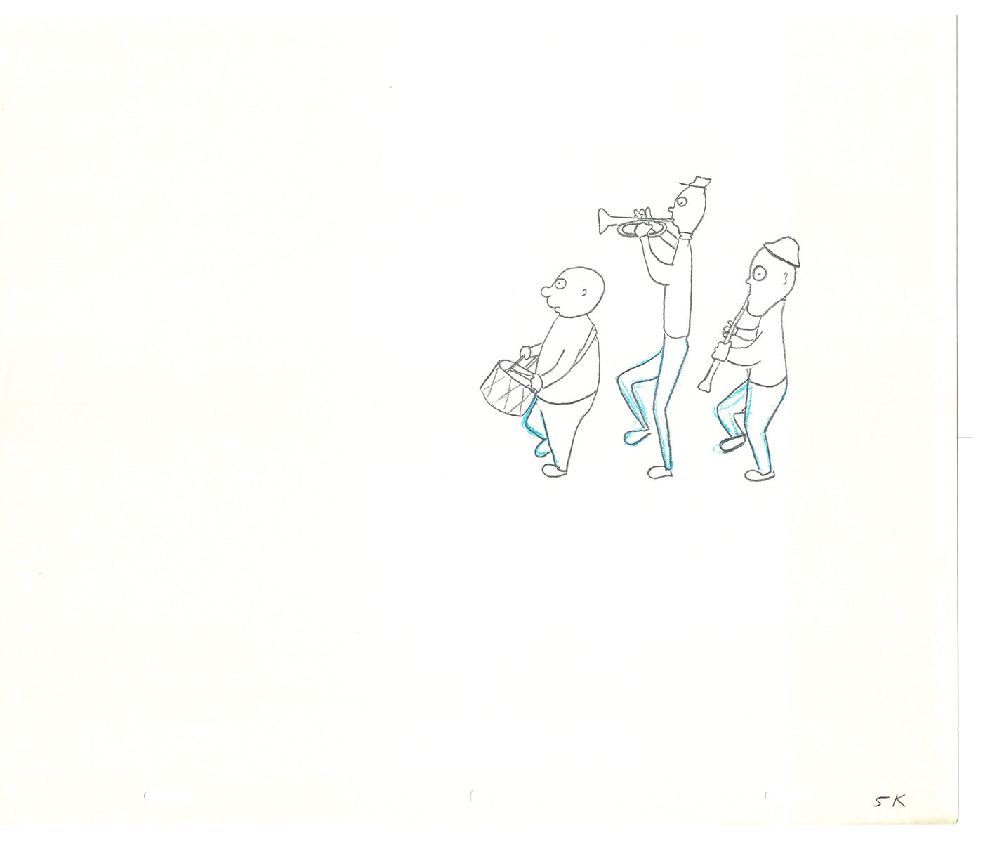 Sesame Street Two Cel Drawings Detective Anticipation Production Cartoon Ivanick 1989 DD275