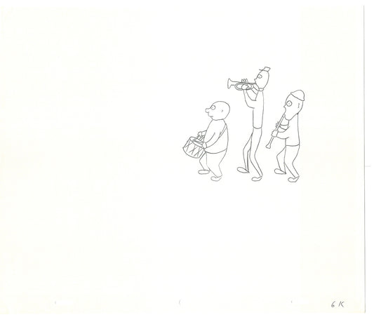 Sesame Street Three Cel Drawings Detective Anticipation Production Cartoon Ivanick 1989 DD277