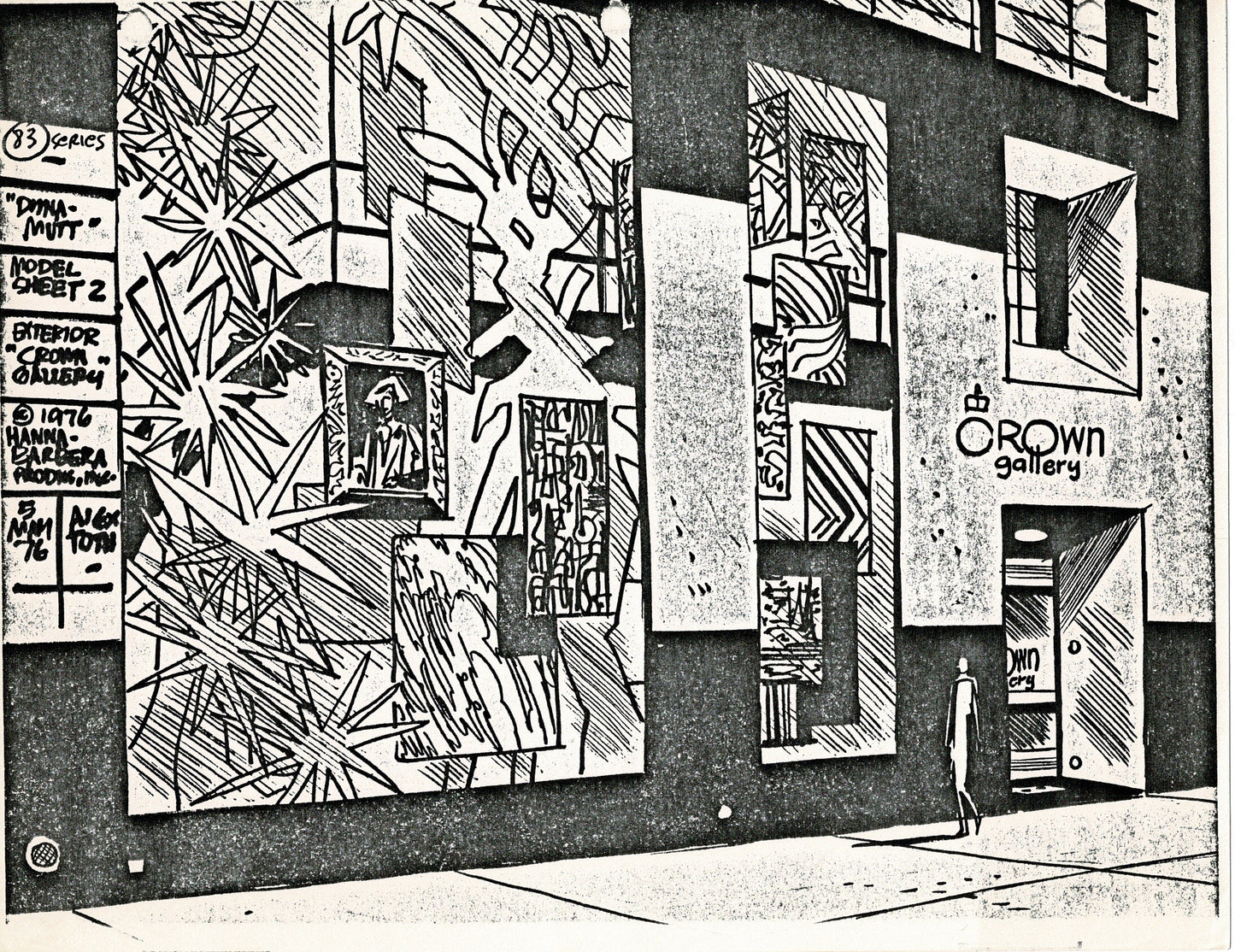 Dyno-Mutt Devlin and Galaxy Trio Alex Toth Production Model Sheet Copy Lot of 41 Pages from Hanna Barbera