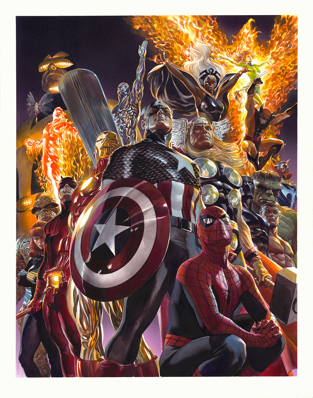 Avengers Alex Ross Signed Marvel SDCC 2026 Exclusive Print on Paper Strength in Numbers Limited Edition of 25 Printers Proof Edition