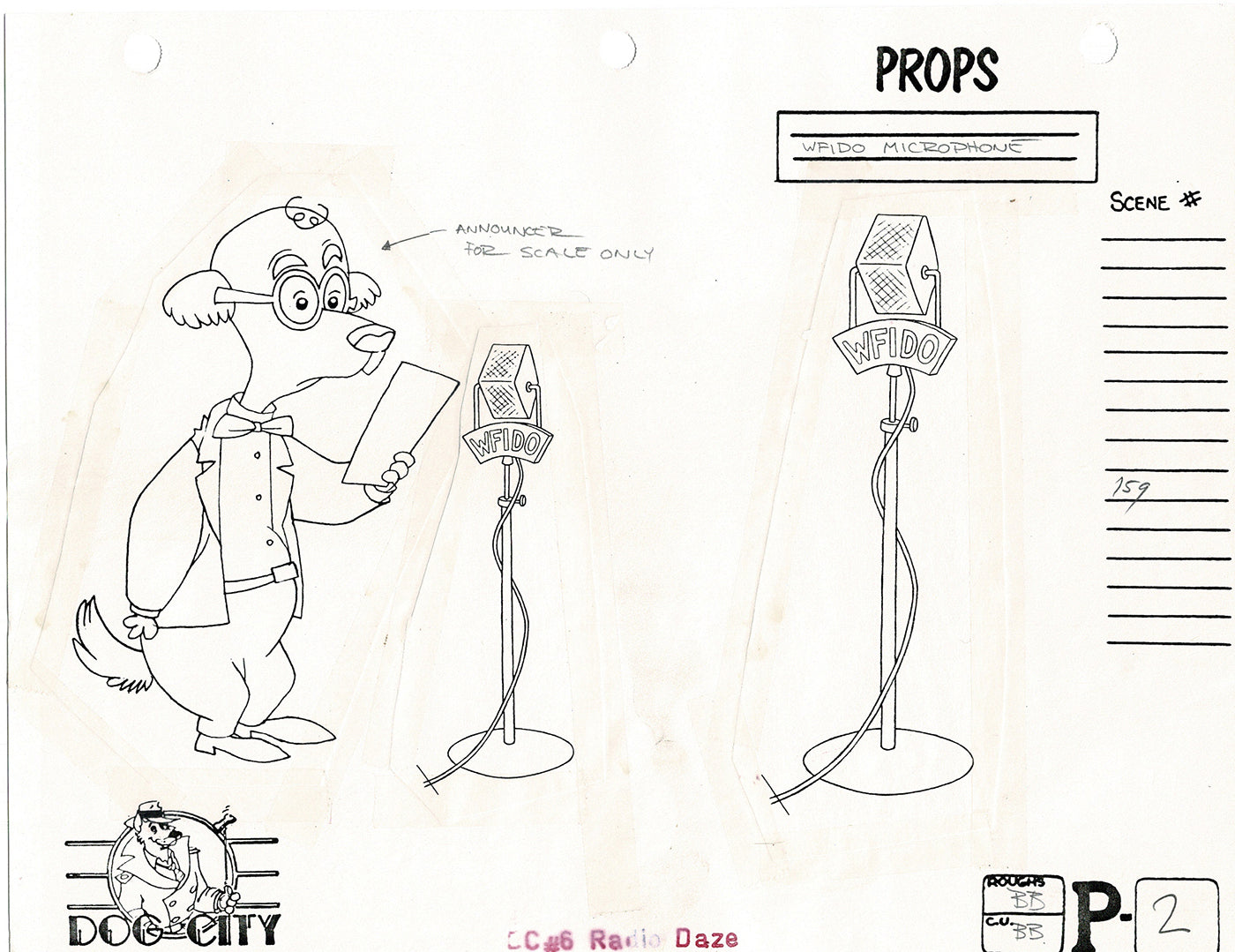 Dog City Grp of 3 Animation Model Sheets Cartoon Henson Fox Nelvana 1992-4 A-004
