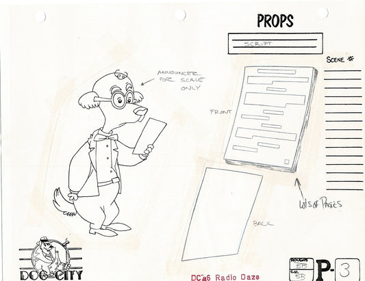 Dog City Grp of 3 Animation Model Sheets Cartoon Henson Fox Nelvana 1992-4 A-007