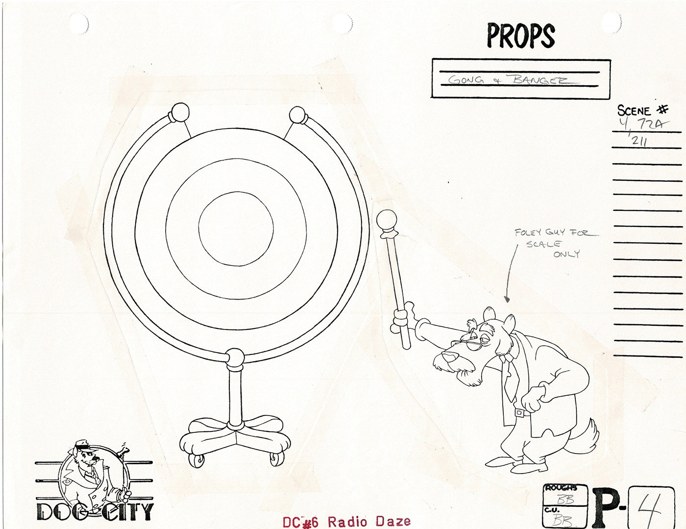 Dog City Grp of 3 Animation Model Sheets Cartoon Henson Fox Nelvana 1992-4 A-007