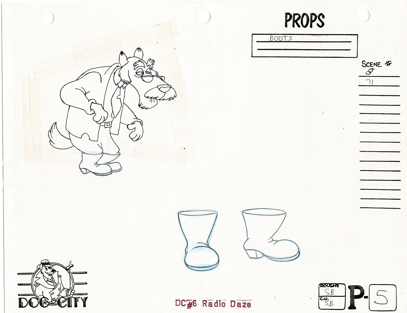 Dog City Grp of 3 Animation Model Sheets Cartoon Henson Fox Nelvana 1992-4 A-010
