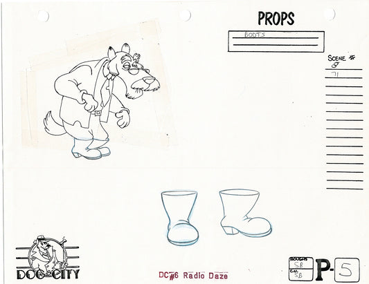 Dog City Grp of 3 Animation Model Sheets Cartoon Henson Fox Nelvana 1992-4 A-010