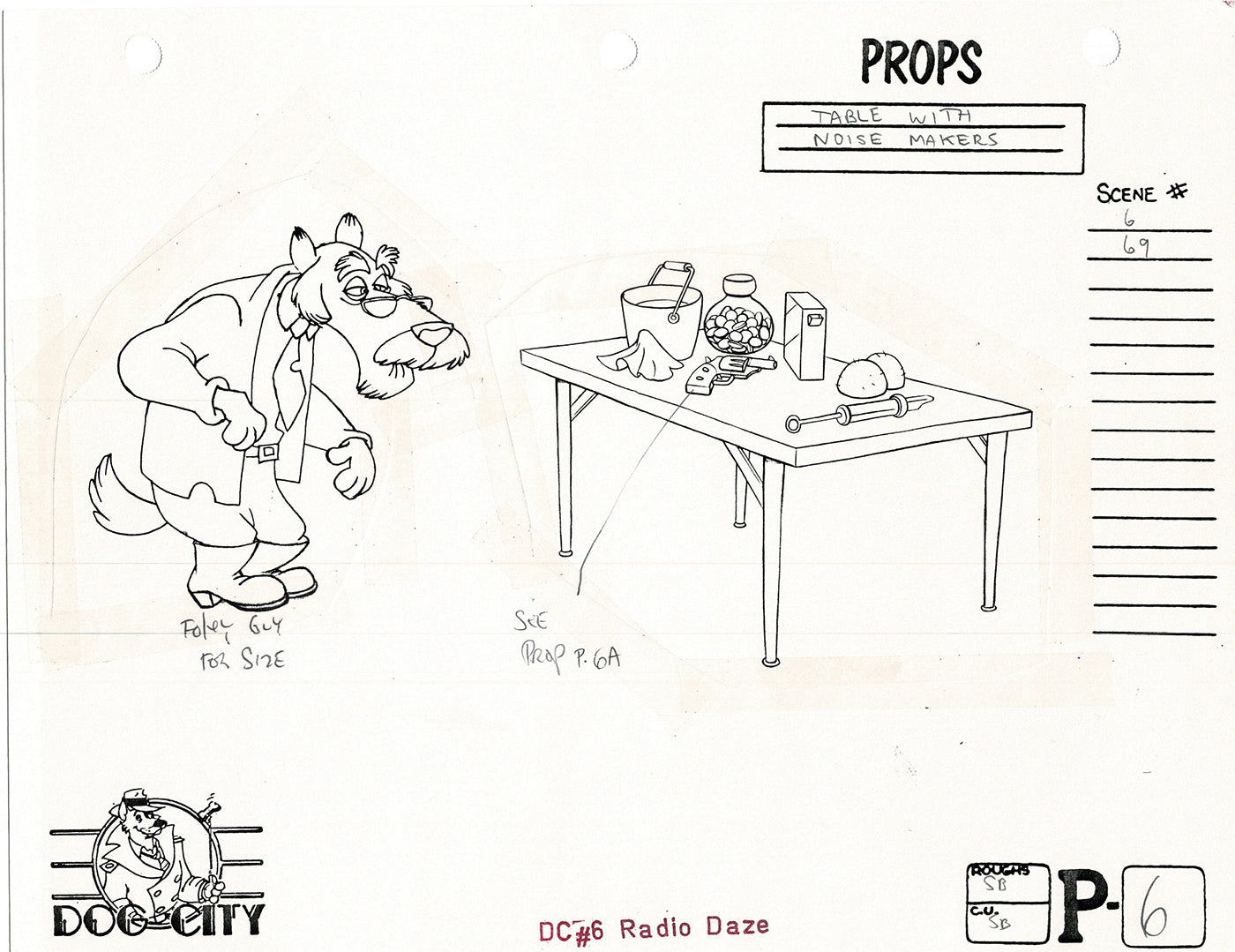 Dog City Grp of 3 Animation Model Sheets Cartoon Henson Fox Nelvana 1992-4 A-010