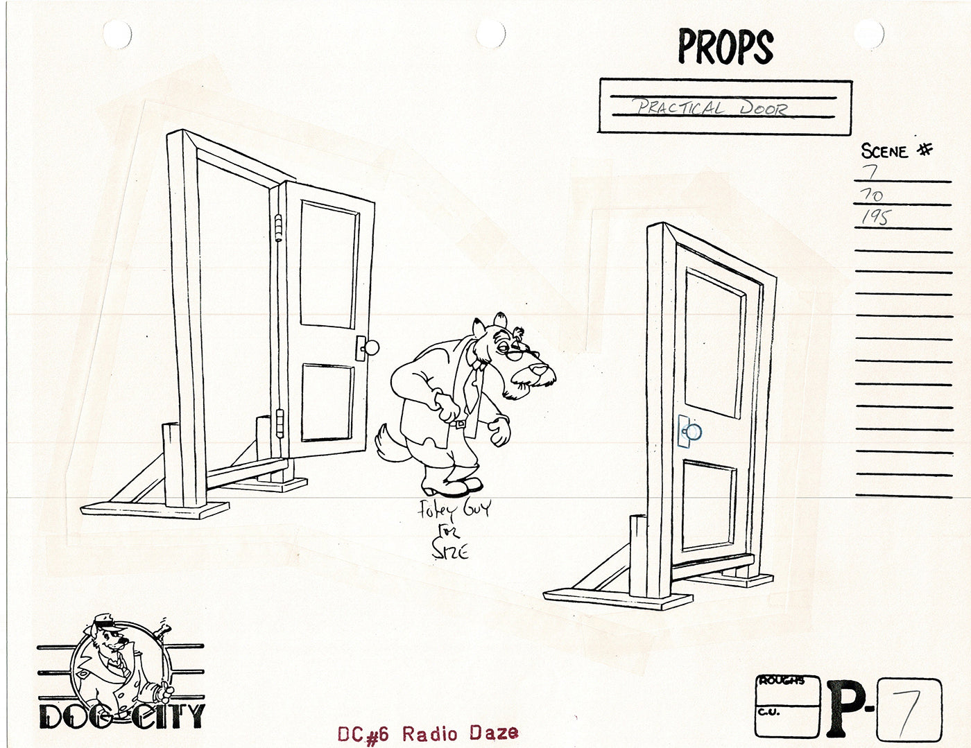 Dog City Grp of 3 Animation Model Sheets Cartoon Henson Fox Nelvana 1992-4 A-013