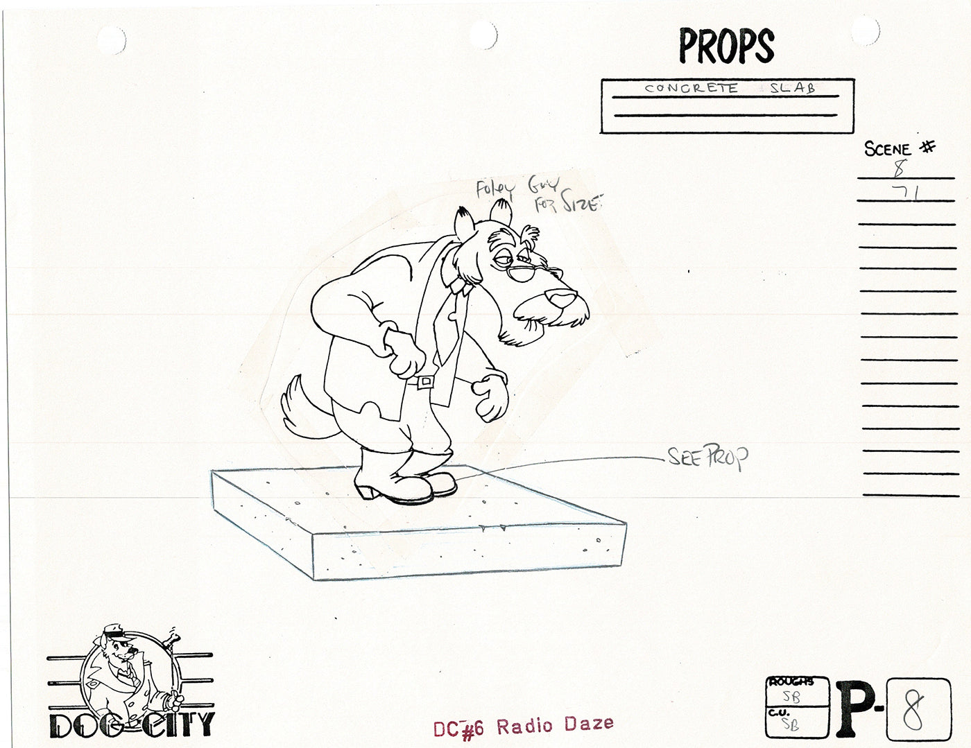 Dog City Grp of 3 Animation Model Sheets Cartoon Henson Fox Nelvana 1992-4 A-013