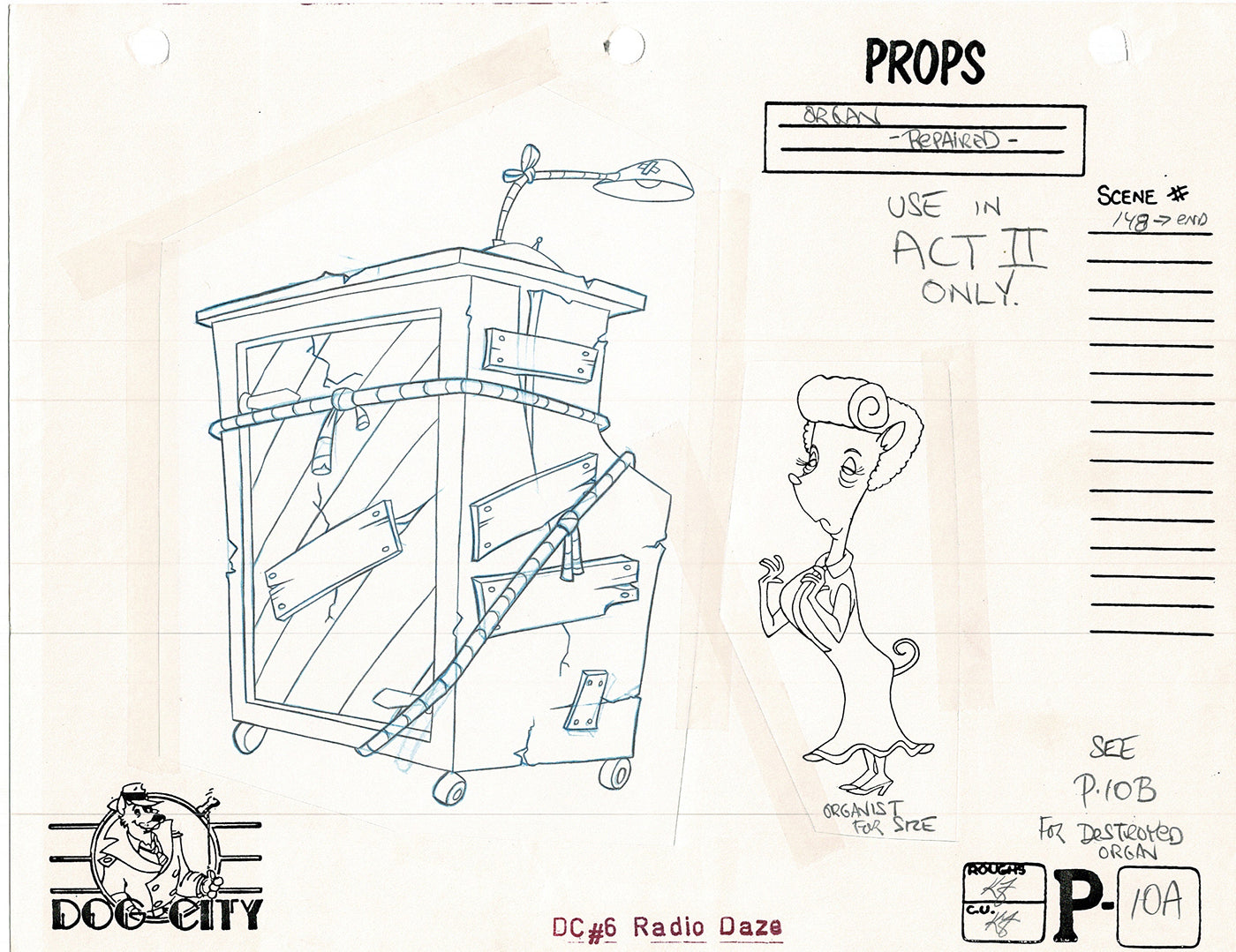 Dog City Grp of 3 Animation Model Sheets Cartoon Henson Fox Nelvana 1992-4 A-016