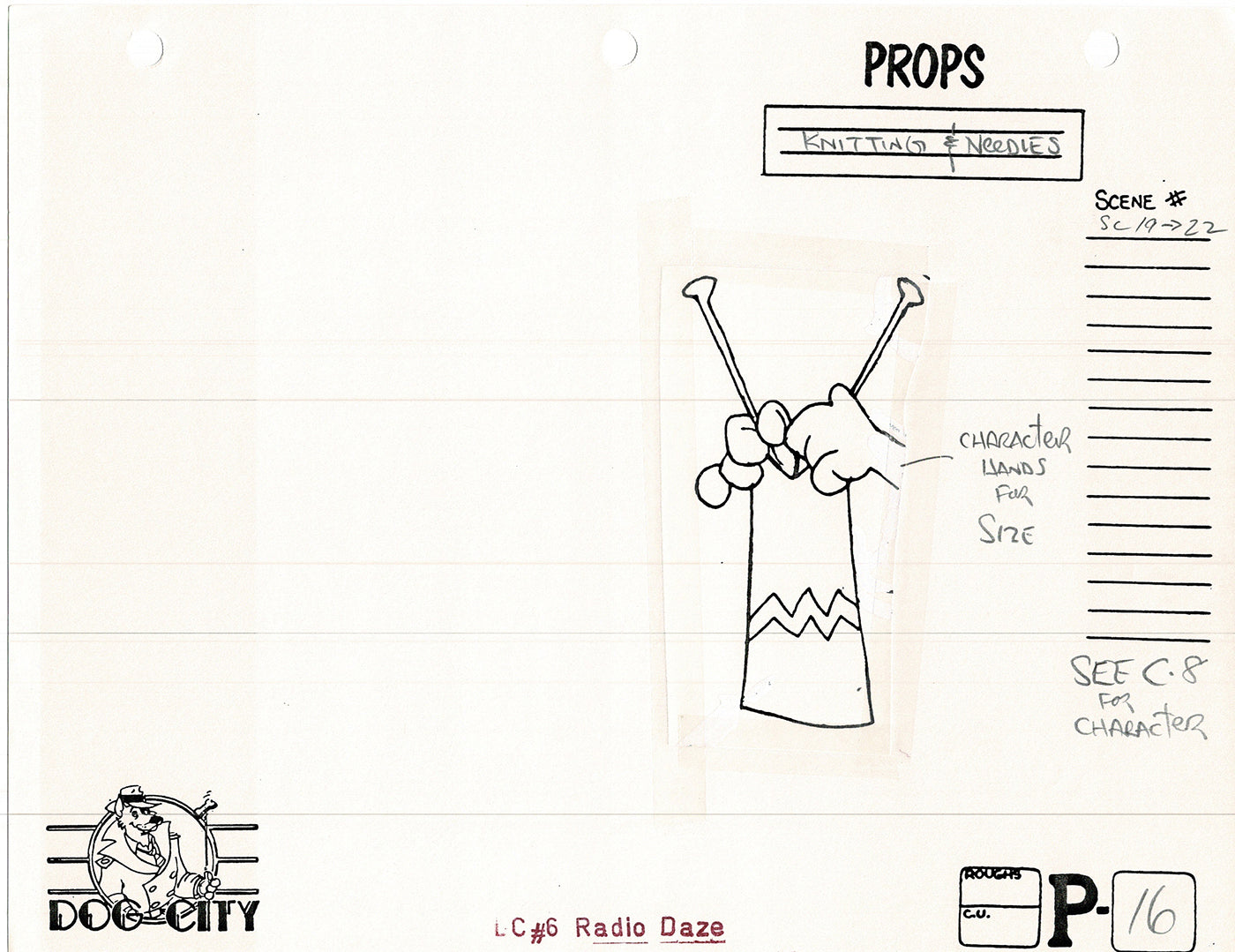 Dog City Grp of 3 Animation Model Sheets Cartoon Henson Fox Nelvana 1992-4 A-022