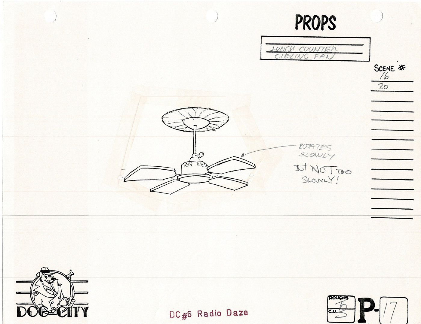Dog City Grp of 3 Animation Model Sheets Cartoon Henson Fox Nelvana 1992-4 A-022