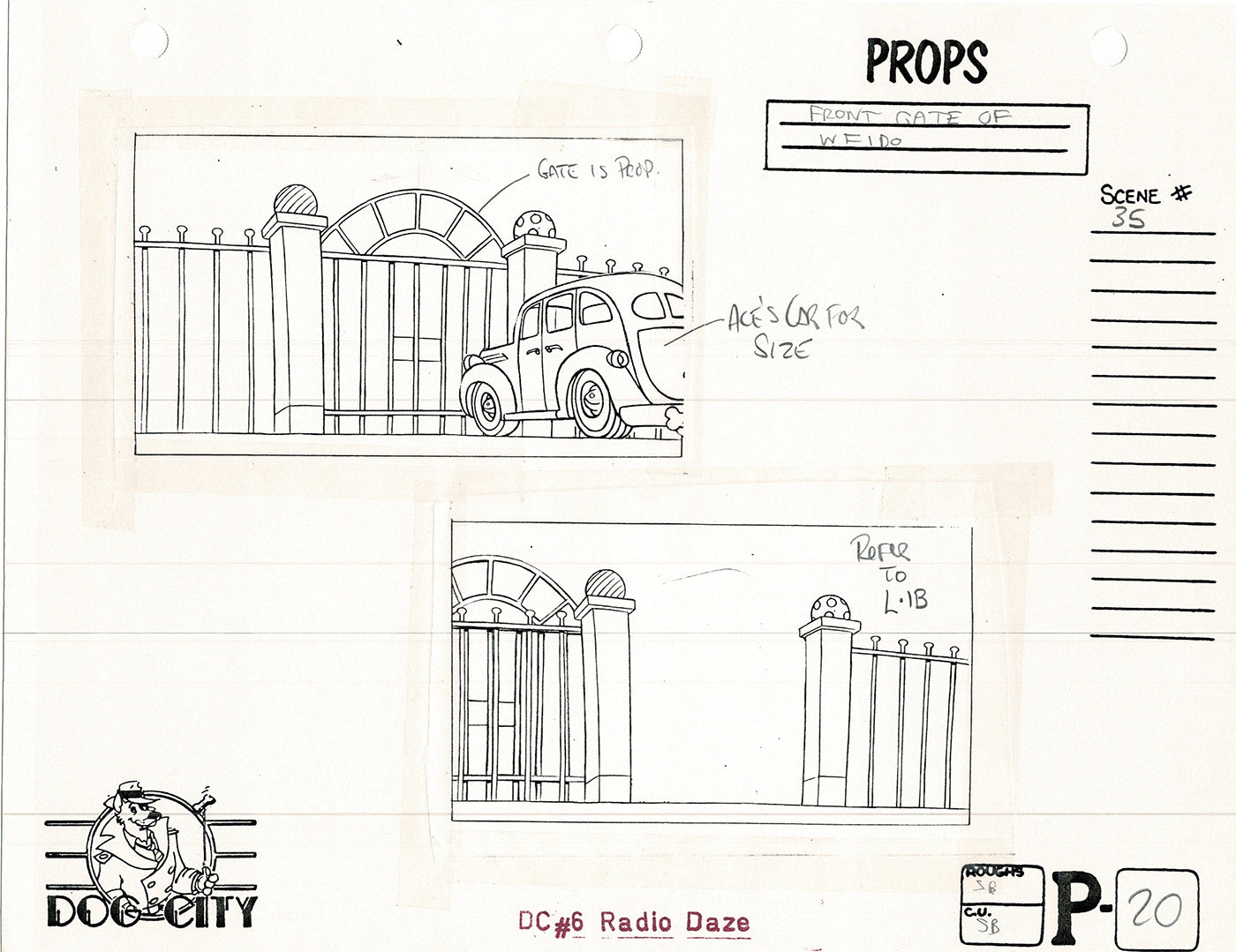 Dog City Grp of 3 Animation Model Sheets Cartoon Henson Fox Nelvana 1992-4 A-028