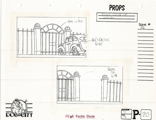 Dog City Grp of 3 Animation Model Sheets Cartoon Henson Fox Nelvana 1992-4 A-028