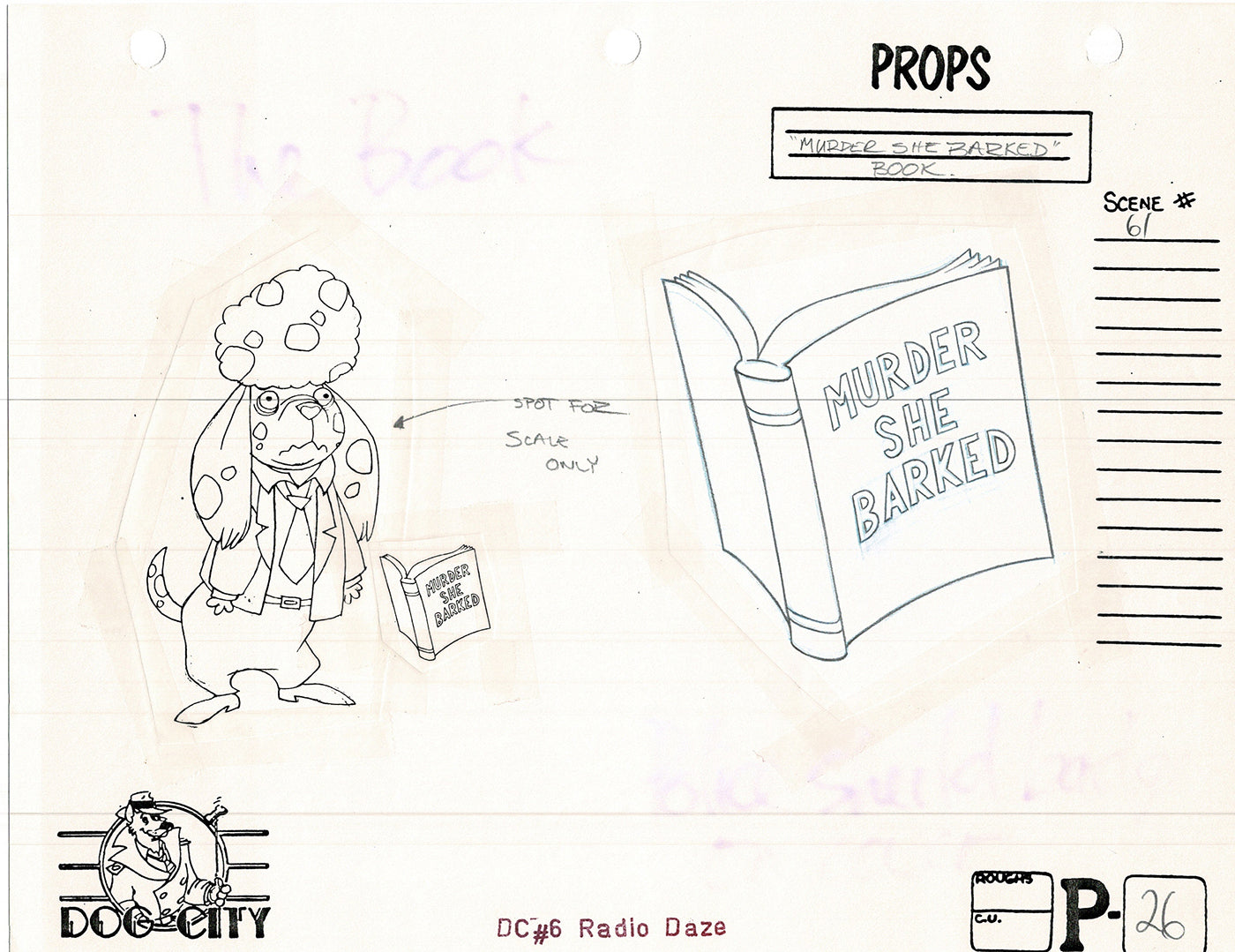 Dog City Grp of 3 Animation Model Sheets Cartoon Henson Fox Nelvana 1992-4 A-034