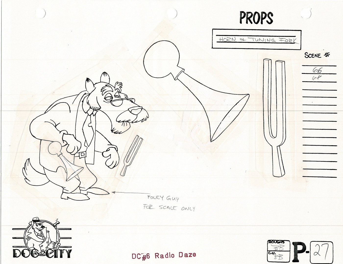 Dog City Grp of 3 Animation Model Sheets Cartoon Henson Fox Nelvana 1992-4 A-034