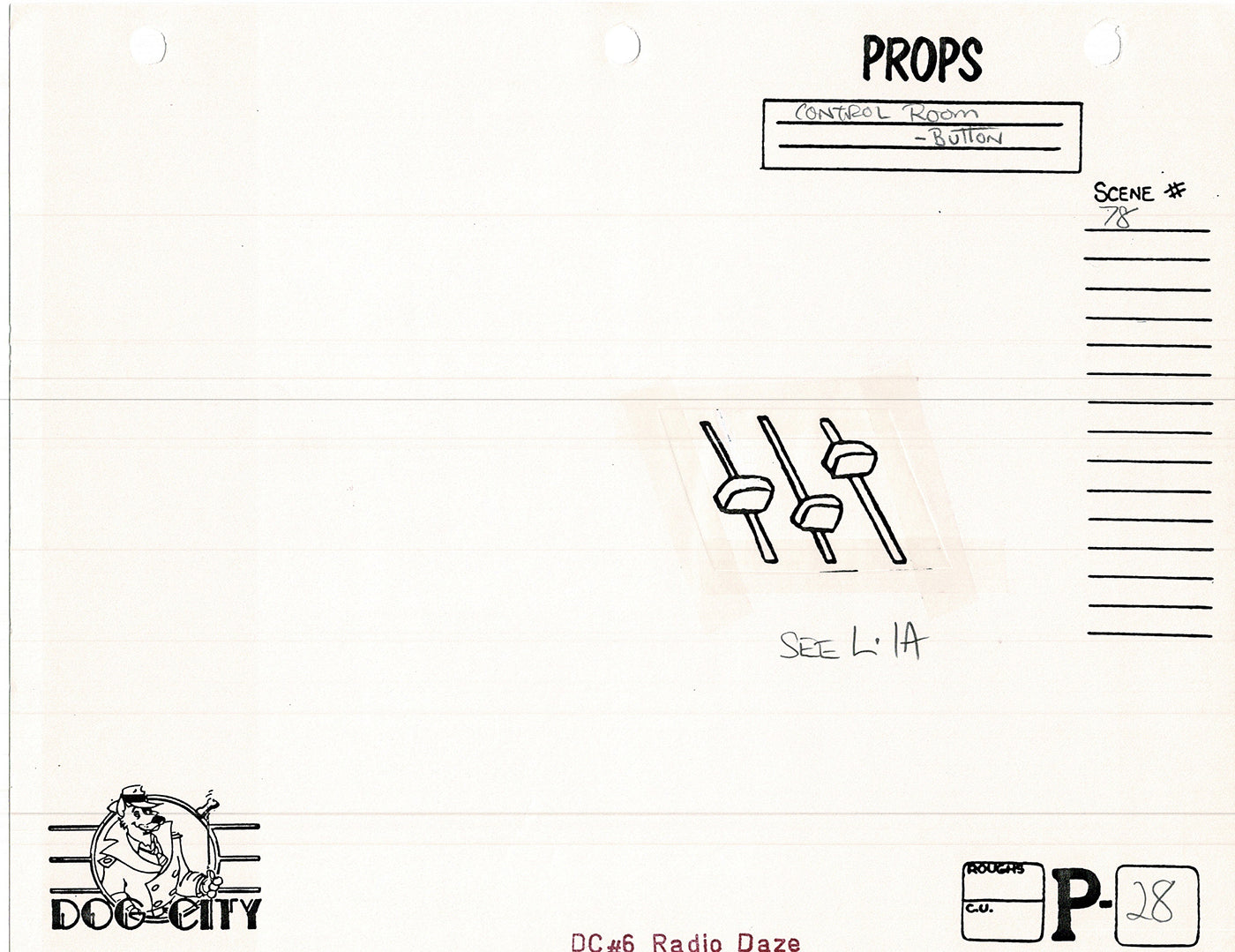 Dog City Grp of 3 Animation Model Sheets Cartoon Henson Fox Nelvana 1992-4 A-037