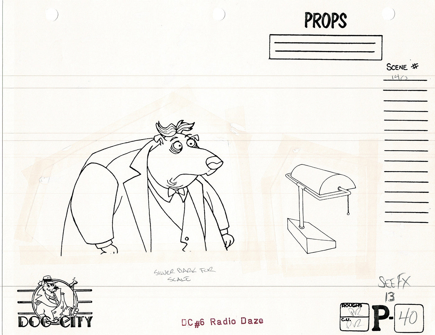Dog City Grp of 3 Animation Model Sheets Cartoon Henson Fox Nelvana 1992-4 A-046
