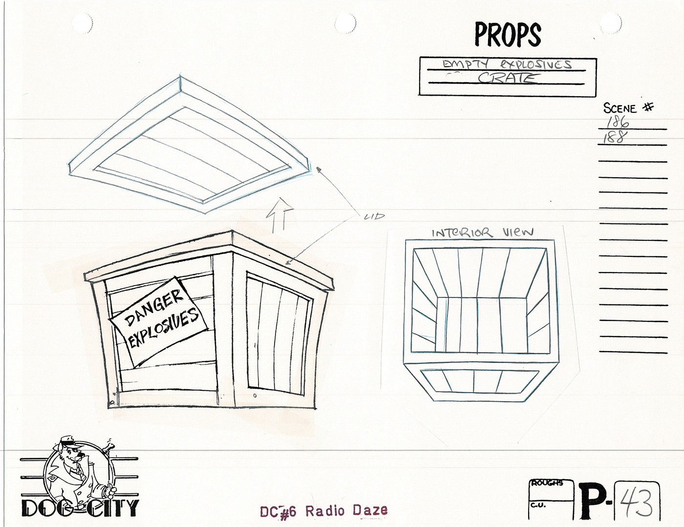 Dog City Grp of 3 Animation Model Sheets Cartoon Henson Fox Nelvana 1992-4 A-049
