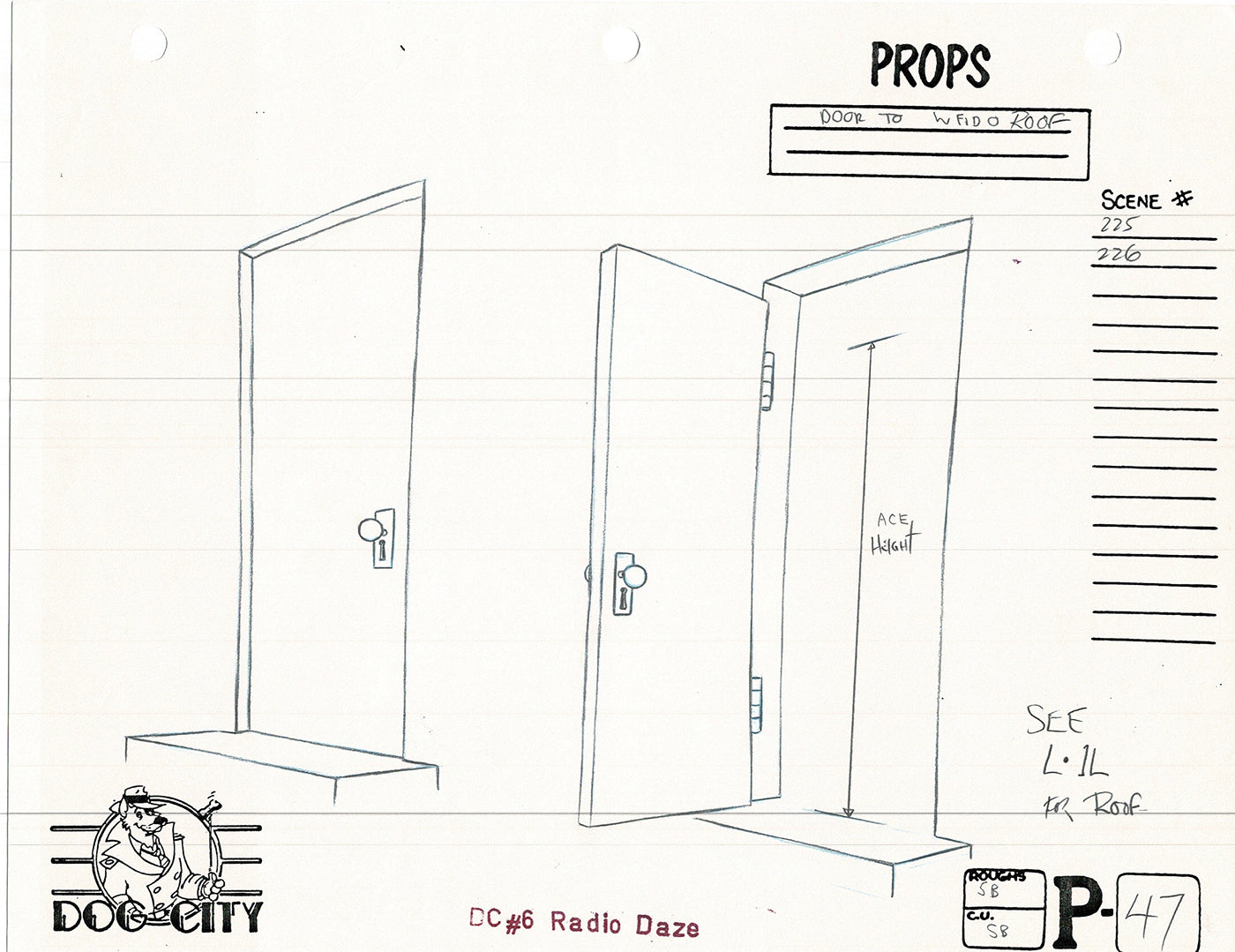 Dog City Grp of 3 Animation Model Sheets Cartoon Henson Fox Nelvana 1992-4 A-052