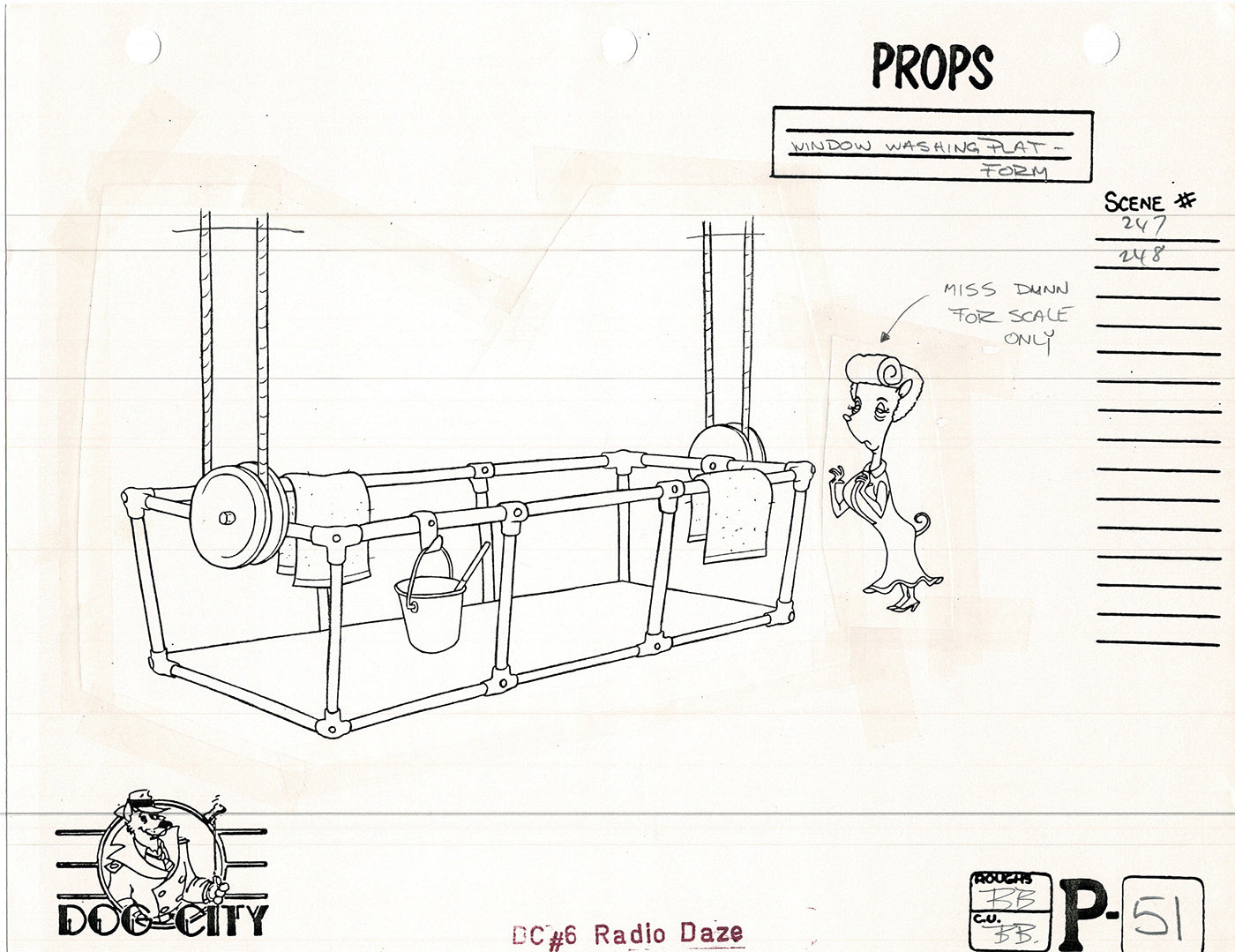 Dog City Grp of 3 Animation Model Sheets Cartoon Henson Fox Nelvana 1992-4 A-058