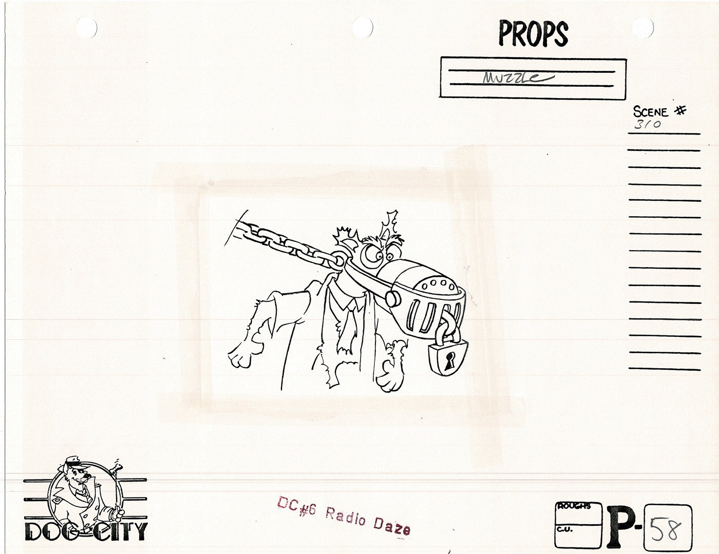 Dog City Grp of 3 Animation Model Sheets Cartoon Henson Fox Nelvana 1992-4 A-064
