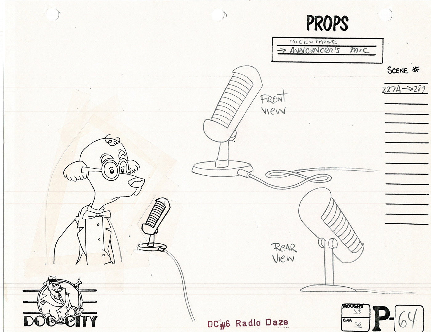 Dog City Grp of 3 Animation Model Sheets Cartoon Henson Fox Nelvana 1992-4 A-070